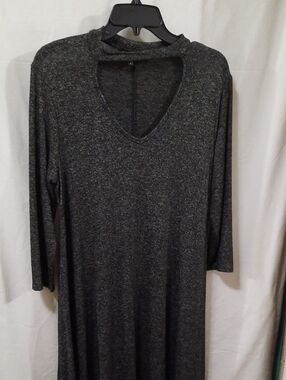 Poof! Charcoal Grey Knit Dress - NEW WITH TAGS - Size L